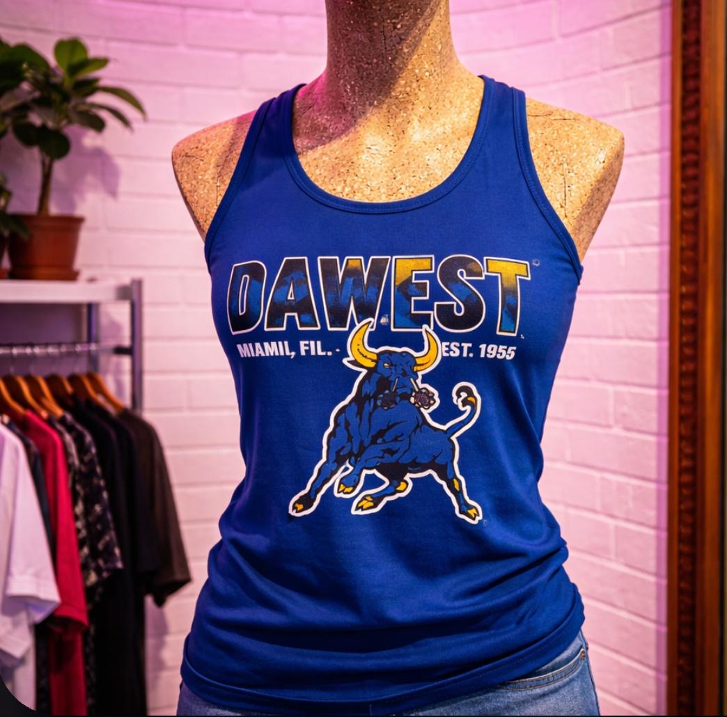 Da West “Ladies”(Royal Blue)Tank Top (Razor Back)