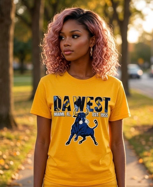 Da West (Color Font)(Gold Tshirt)
