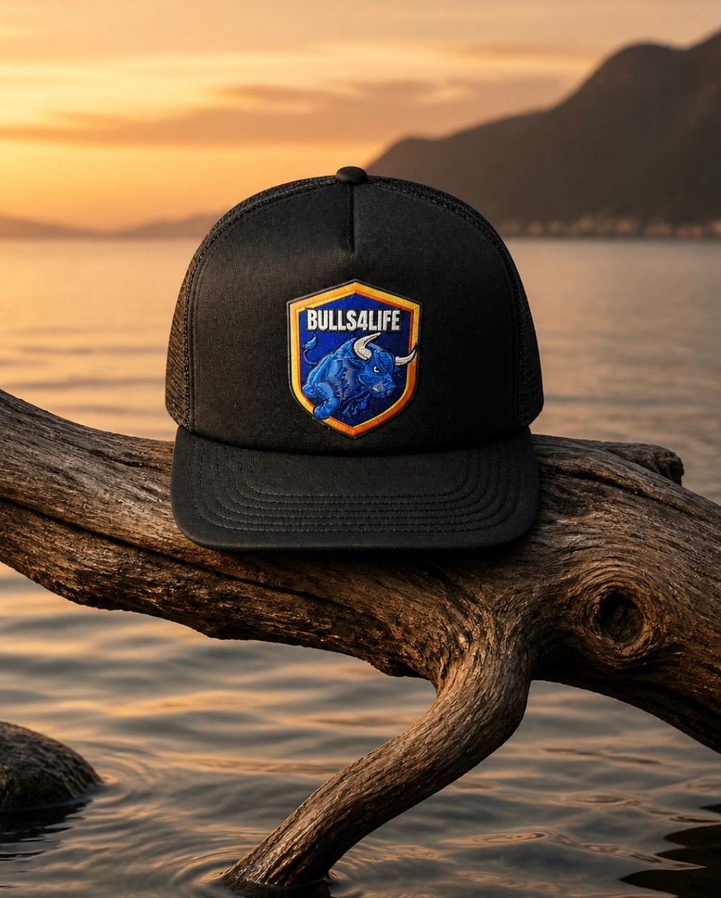 Bulls 4 Life Shield (Black)(Mesh SnapBack)Cap