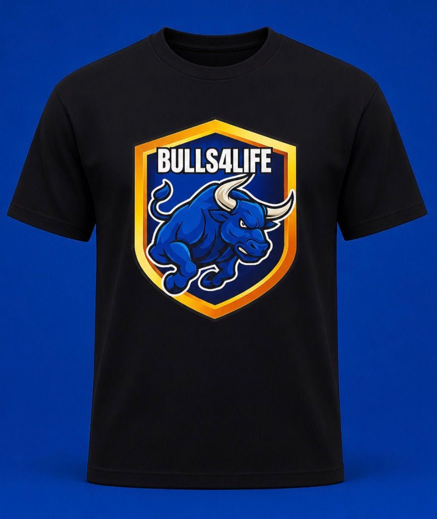 Bulls 4 Life Shield (Black Tshirt)