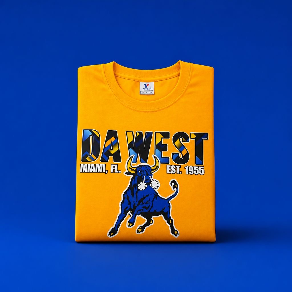 Da West (Color Font)(Gold Tshirt)